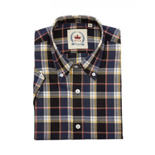 Load image into Gallery viewer, Relco Black Blue and Red Check Short Sleeve Shirt
