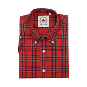 Relco New Red Tartan Check Short Sleeve Shirt