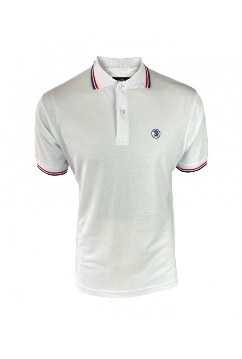 Trojan White Twin-Tipped Pique polo
