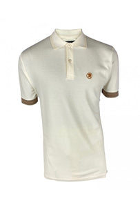 Trojan Ecru stripe deep cuff polo