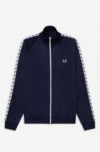 Load image into Gallery viewer, Fred Perry Navy Taped Track Jacket
