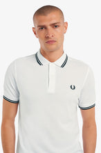 Load image into Gallery viewer, Fred Perry Polo Snow White With Black Twin Tipping
