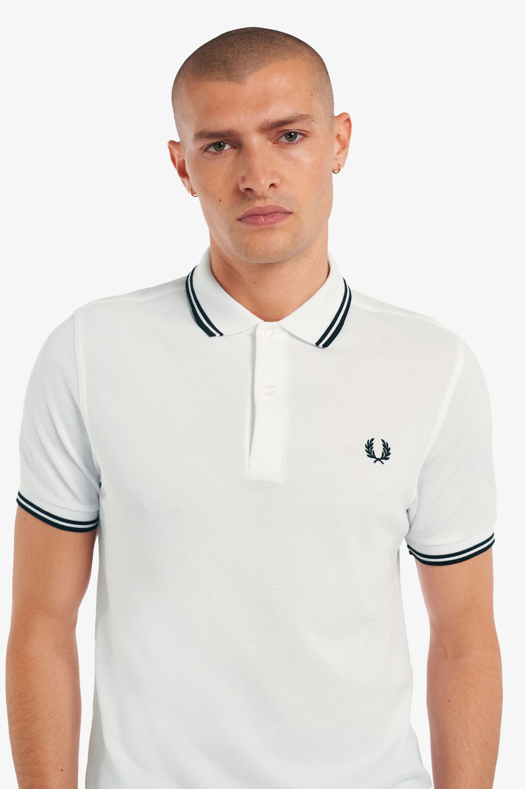 White Fred Perry Polo/ Black tip