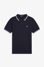 Load image into Gallery viewer, Fred Perry Navy Polo with White Twin Tipping

