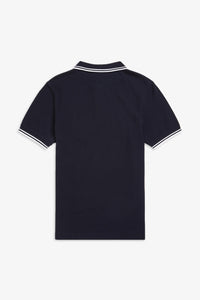 Fred Perry Navy Polo with White Twin Tipping