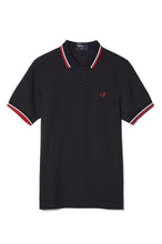 Load image into Gallery viewer, Fred Perry Navy Polo with Red &amp; White Twin Tipping
