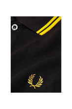 Load image into Gallery viewer, Fred Perry Black Polo with Yellow Twin Tipping
