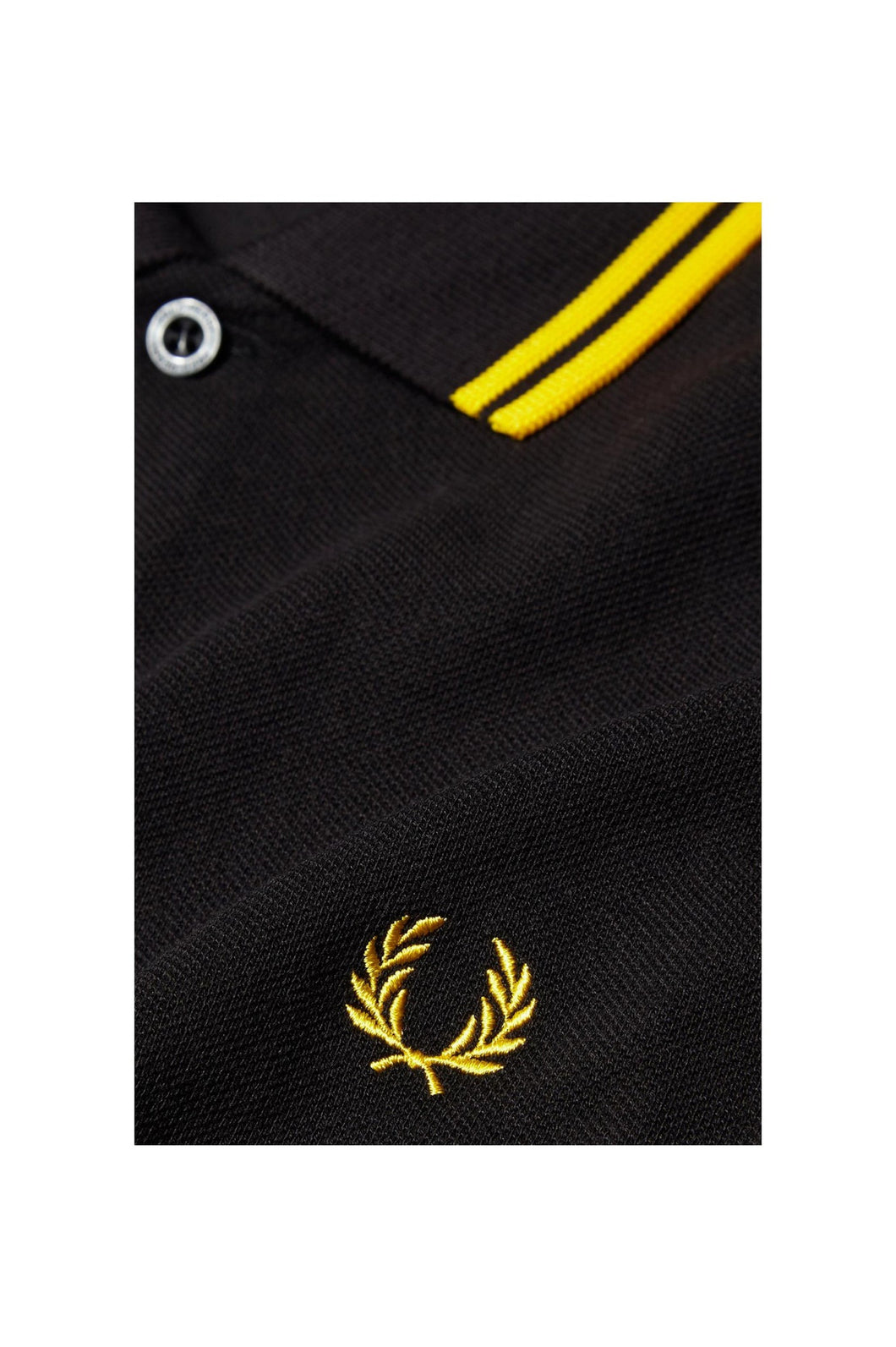 Fred Perry Black Polo with Yellow Twin Tipping