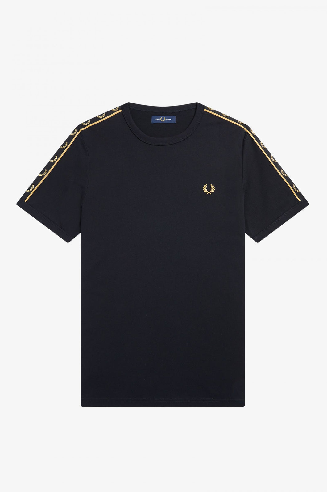 Fred Perry Black and Gold Taped Ringer T-Shirt