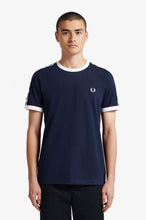 Load image into Gallery viewer, Fred Perry Navy Taped Ringer T-shirt
