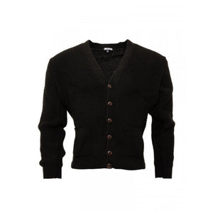 Relco Waffle Knit Cardigan Black