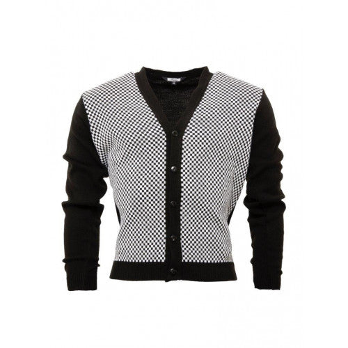 Relco Black and White check cardigan