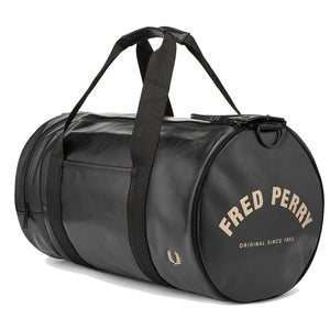 Fred Perry Black & Gold Barrel Bag