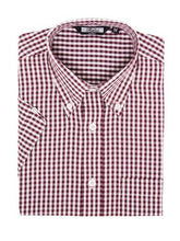 Load image into Gallery viewer, Relco Burgundy Gingham Short Sleeve Shirt
