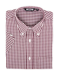 Relco Burgundy Gingham Short Sleeve Shirt