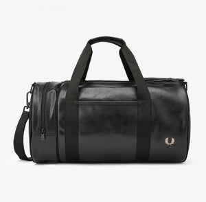 Fred Perry Black & Gold Barrel Bag