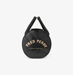 Fred Perry Black & Gold Barrel Bag