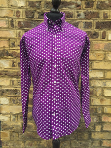 Relco Purple Polka Dot Long Sleeve Shirt