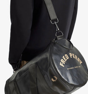 Fred Perry Black & Gold Barrel Bag