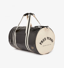 Load image into Gallery viewer, Fred Perry Black/Ecru Barrel Bag
