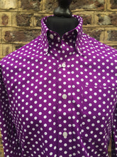 Load image into Gallery viewer, Relco Purple Polka Dot Long Sleeve Shirt
