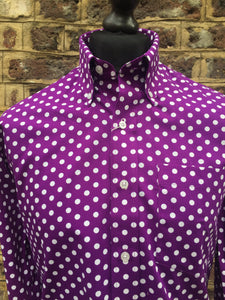 Relco Purple Polka Dot Long Sleeve Shirt