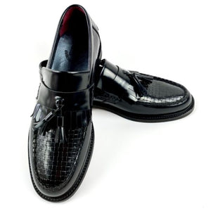 Delicious Junction Black Basket Weave Loafers