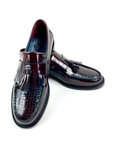 Delicious Junction Oxblood Basket Weave Loafers