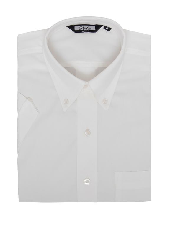 Relco White Short Sleeve Oxford Shirt