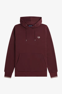 Fred Perry Tipped Hooded Sweatshirt - Oxblood