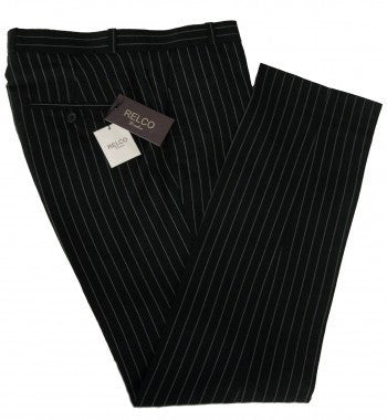 Relco Black Pinstripe Trousers