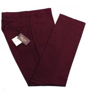 Relco Burgundy Sta Prest Trousers